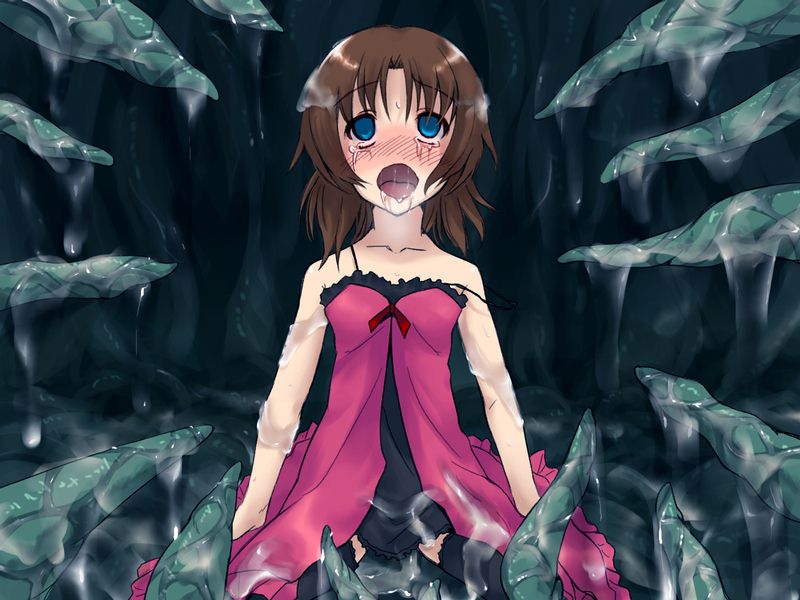 blush empty_eyes monster open_mouth rape saliva tears tentacle tentacle_rape