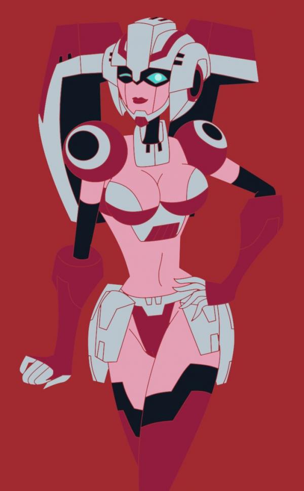 1girls 2d 2d_(artwork) arcee arcee_(tfa) big_breasts female female_only lowres mindsedge pink_body pose posing robot robot_girl slim_waist solo tagme transformers transformers_animated wink winking winking_at_viewer