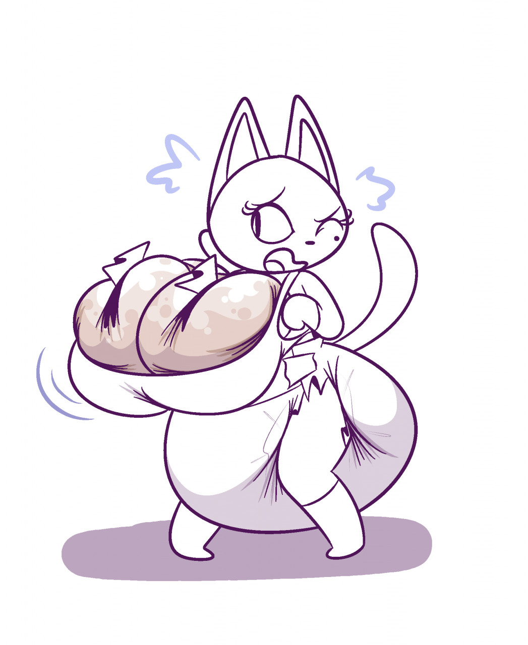 2021, animal crossing, anthro, diaper, diaper boobs, diaper fetish, diaper under clothing, dummydoodles, feline, hyper, hyper diaper, hyper feces, hyper scat, hypermess, messy diaper, nintendo, olivia (animal crossing), shslsadcat, tagme, used diaper