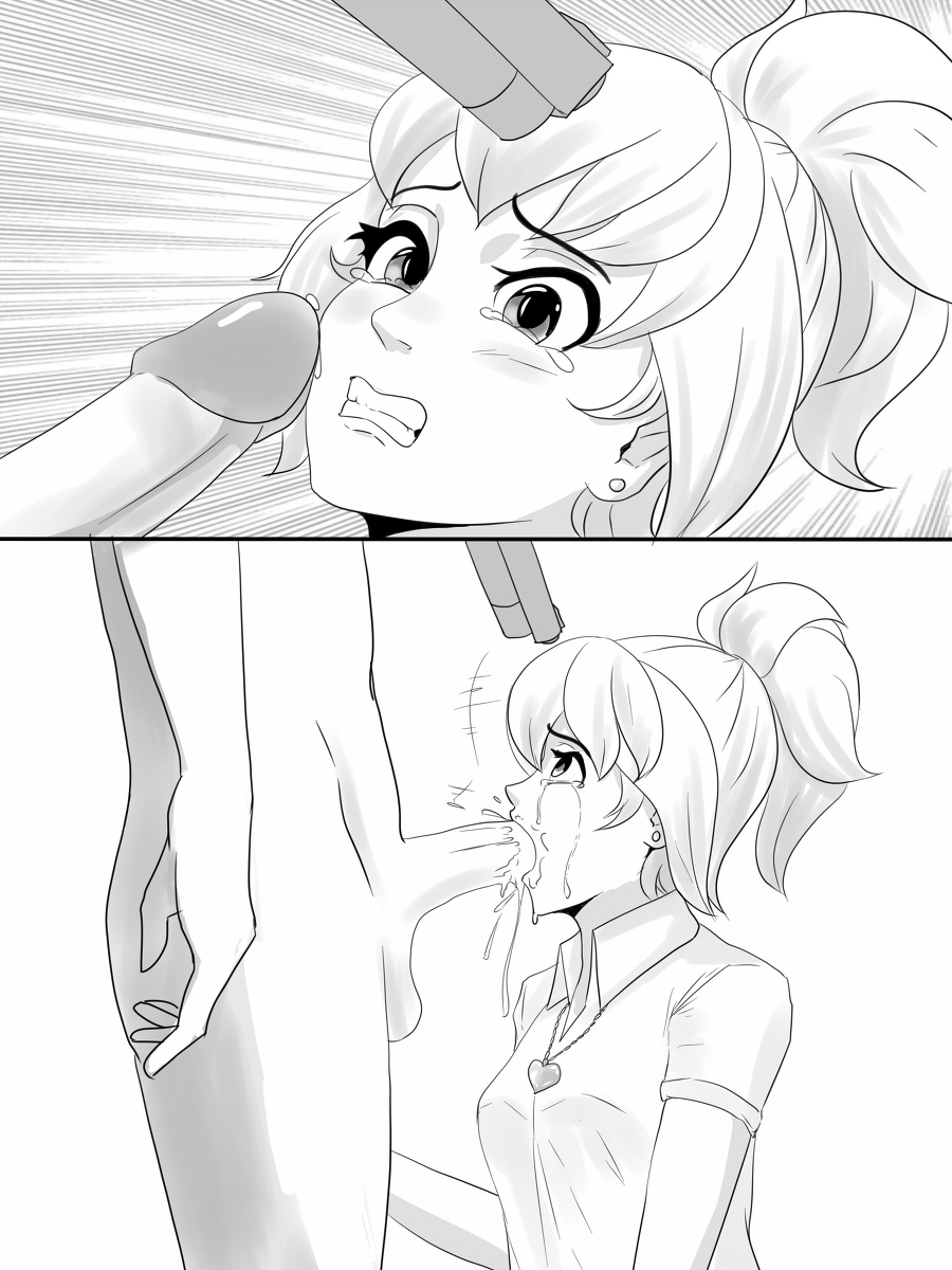 1boy, 1girls, at gunpoint, balls, begging, begging for life, breasts, character request, crying, cum, cum in mouth, fellatio, female, forced, forced oral, gun, gunpoint, heart necklace, imminent death, male, monochrome, necklace, oral, penis, peril, rape, scared, snuff, source request, straight, tears, terminal sex, terminal sex (oral penetration), veiled616
