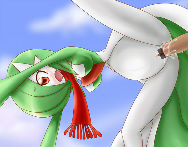 1girls blush censored female female_gardevoir female_pokemon gardevoir green_hair neichii nintendo penis pokemon pokemon_(species) pokemon_rse pregnant pussy red_eyes scarf sex straight vaginal_penetration