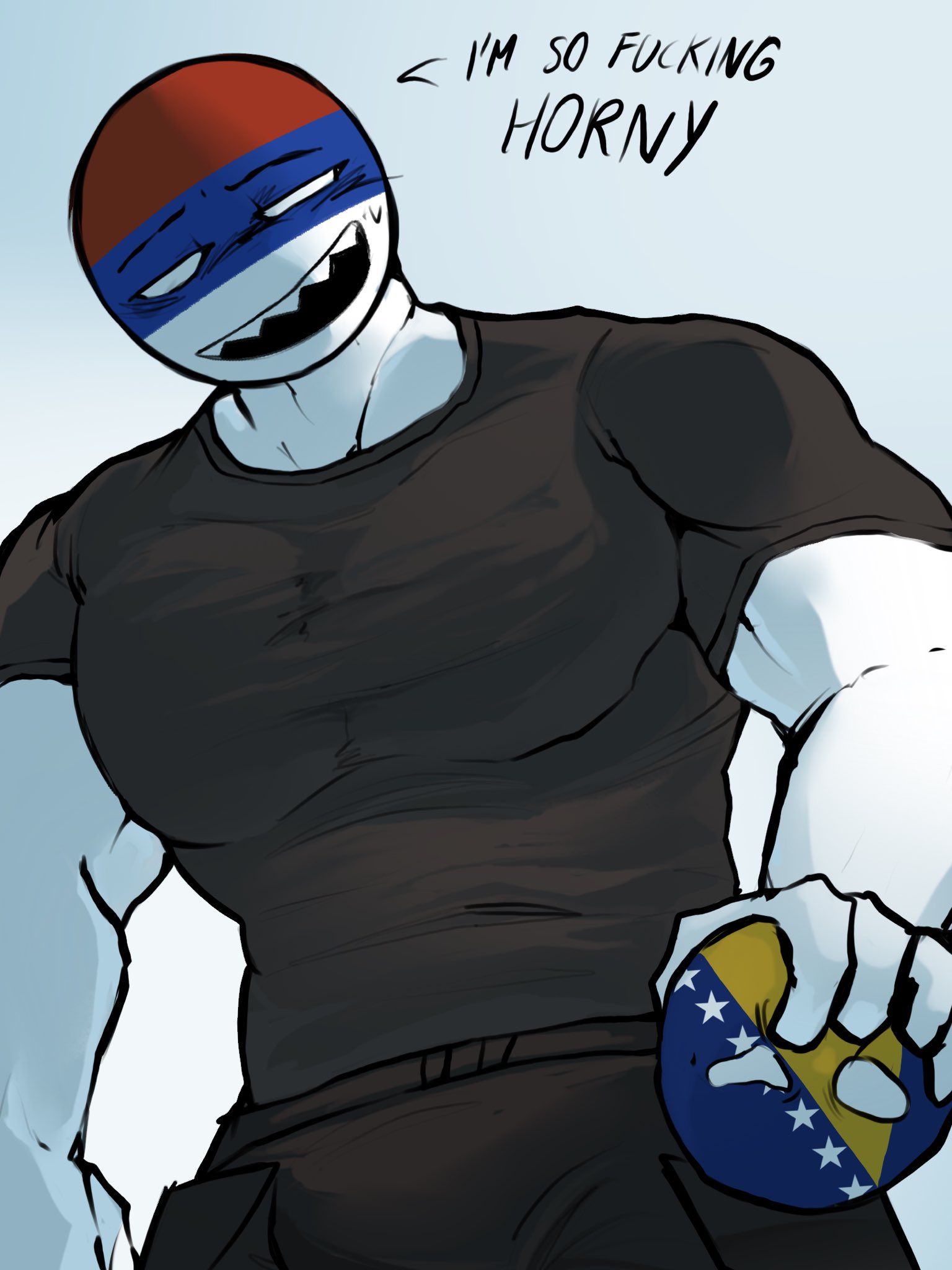 bosnia and herzegovina (countryhumans), countryballs, countryhumans, gcolj, horny, imminent rape, male, male only, serbia (countryhumans)