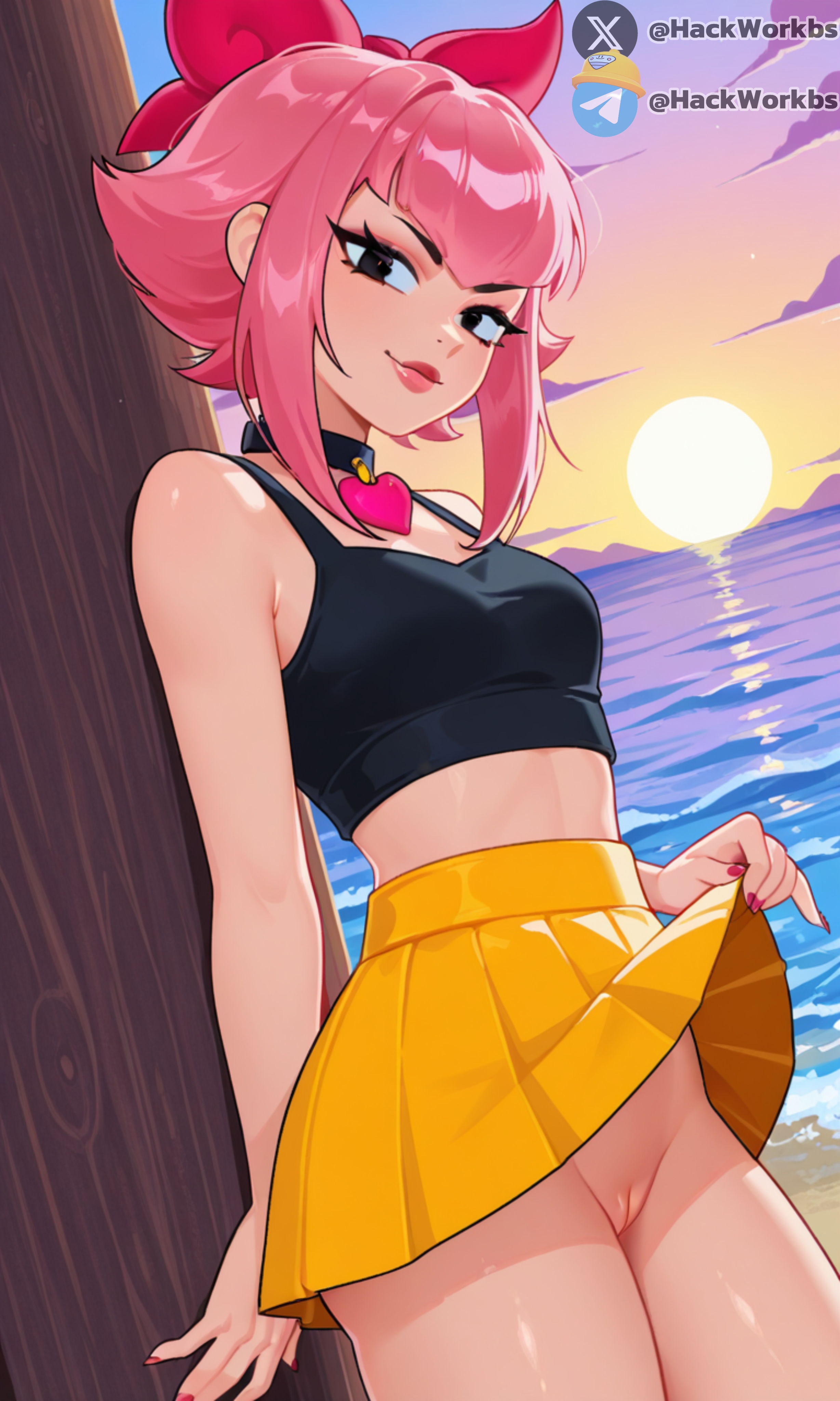 ai generated, ass, brawl stars, breasts, doggy style, female, hackwork, melodie (brawl stars), pussy, vagina