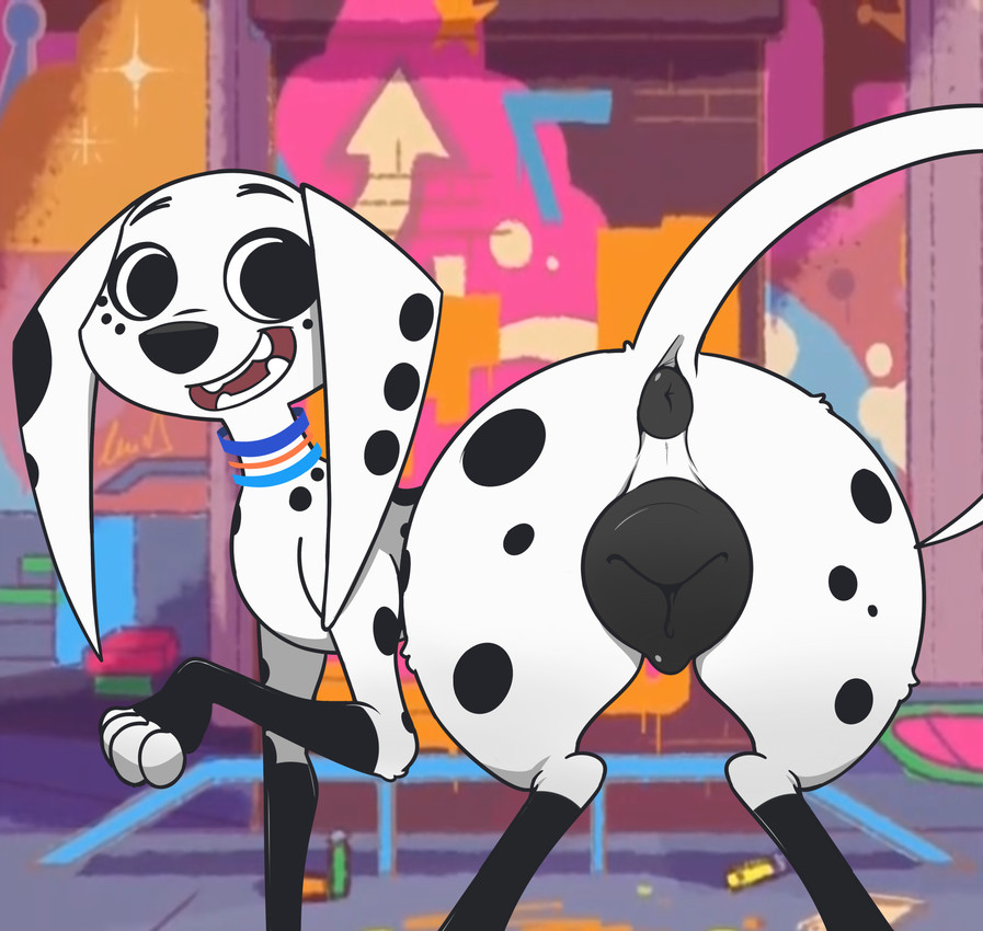 101 dalmatian street, 101 dalmatians, absurd res, all fours, animal anus, animal genitalia, animal pussy, anus, ass, ass focus, asshole, behind view, big ass, big butt, black anus, black body, black eyes, black fur, black nose, black pussy, black spots, butt focus, canid, canine, canine anus, canine genitalia, canine pussy, canis, collar, dalmatian, digital media (artwork), disney, dog collar, dolly (101 dalmatians), domestic canine, domestic dog, fangs, female, female canine, female dog, female feral, female focus, female only, female solo, feral, feral female, feral focus, feral only, feral solo, fur, genitalia, hi res, high resolution, highres, hind legs, hindlegs, hypergal, long ears, looking at viewer, looking back, looking back at viewer, mammal, markings, open mouth, open smile, presenting, presenting anus, presenting ass, presenting butt, presenting hindquarters, presenting pussy, pussy, raised leg, raised tail, rear, rear pussy, rear view, sketch, smile, smiling, smiling at viewer, solo, solo female, solo feral, solo focus, spots, spotted body, spotted fur, tail, tail anus, tail raised, tailhole, teeth, vagina, viewed from behind, vulva, white body, white fur, young, young female, young feral