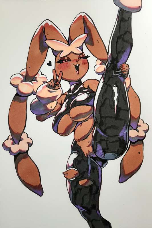 1girls girin lopunny mega_evolution mega_lopunny pokemon solo