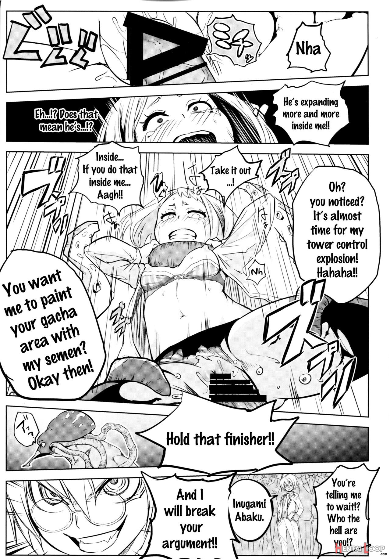 boku no hero academia, bondage, censored, choking, female, herokey, monster, my hero academia, ochako uraraka, rape, raped by monster, ripped clothing, scared, traumatized, uraraka ochako