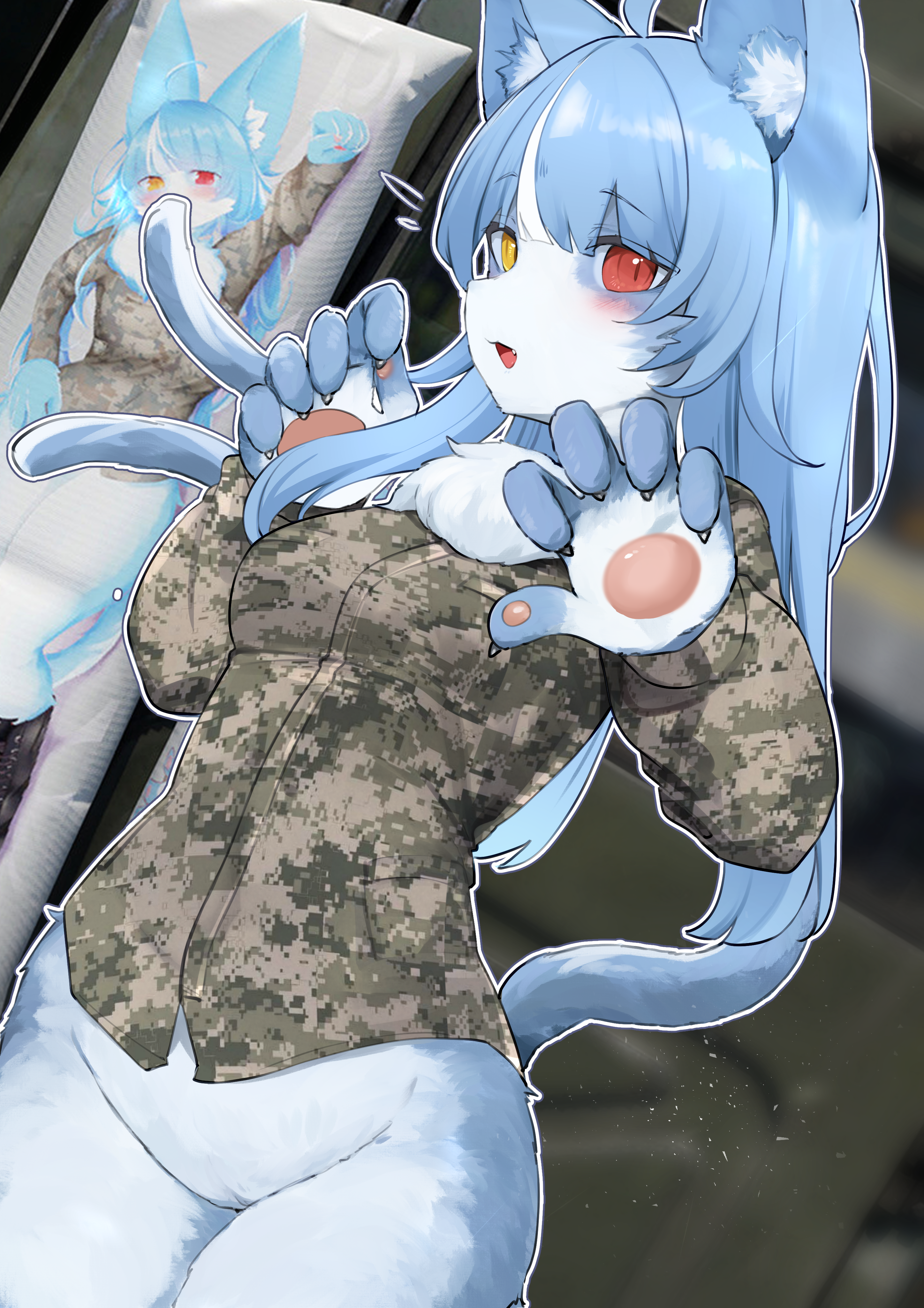 daebom, female, furry, gaijin entertainment, no panties, no pants, no pussy, no underwear, omaneko (jasdf), patreon, paws, tagme, war thunder, yuru-chara