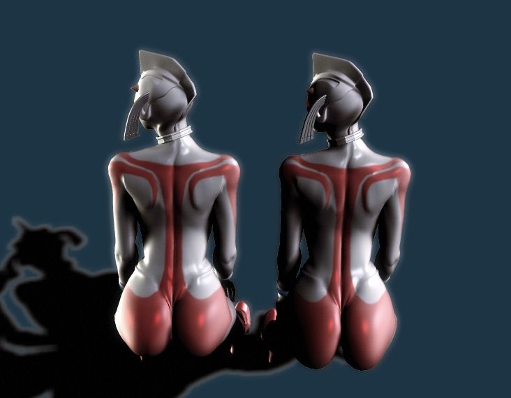 3d alien alien_girl ass behind_view mother_of_ultra ultraman_(franchise) umk