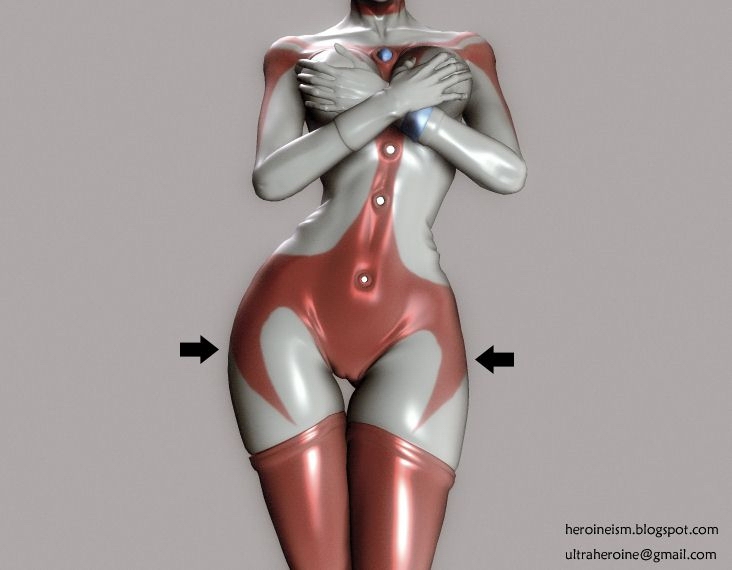 3d alien alien_girl cameltoe covering_breasts hourglass_figure mother_of_ultra pussy skindentation solo solo_female thighhighs ultraman_(franchise) umk vagina wide_hips