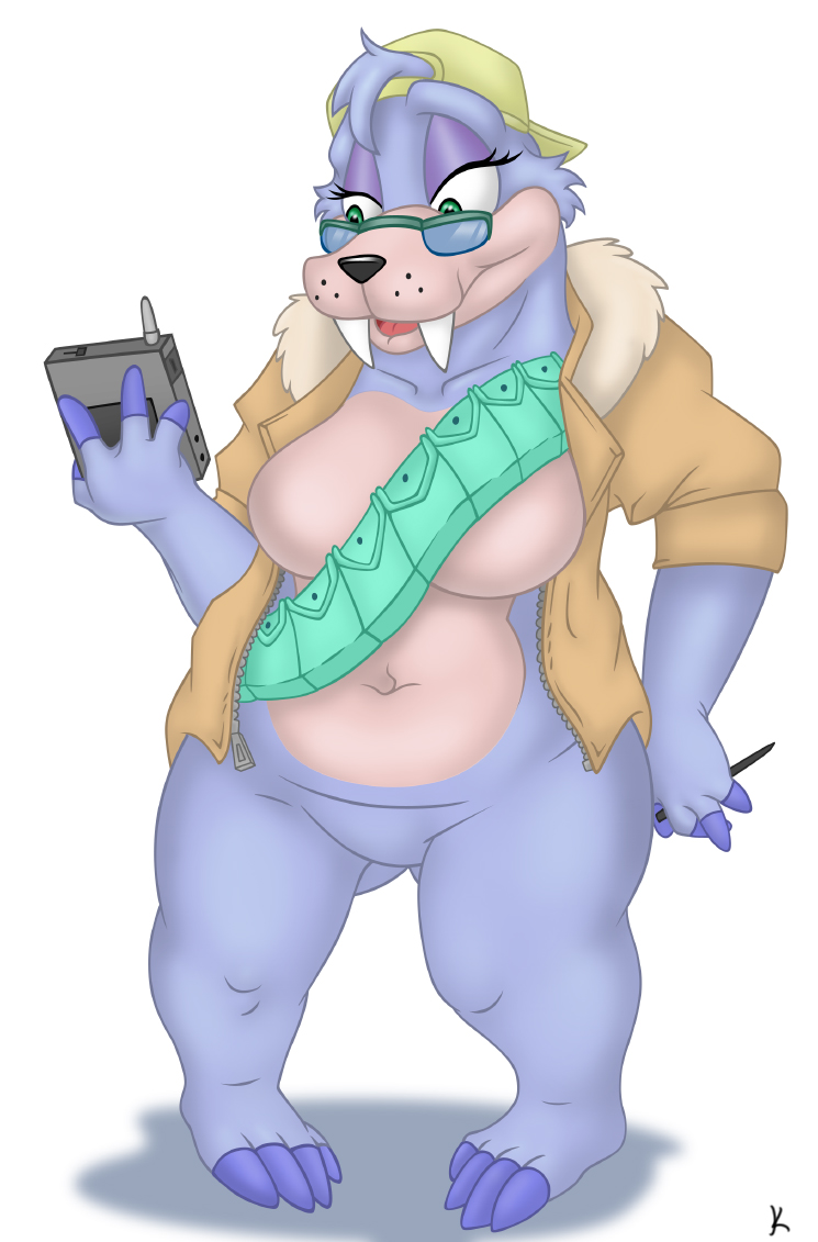 anthro barefoot breasts claws clothes color female female_only front_view fur furry holding rotor_the_walrus rule_63 solo sonic_(series) special_k standing tagme walrus