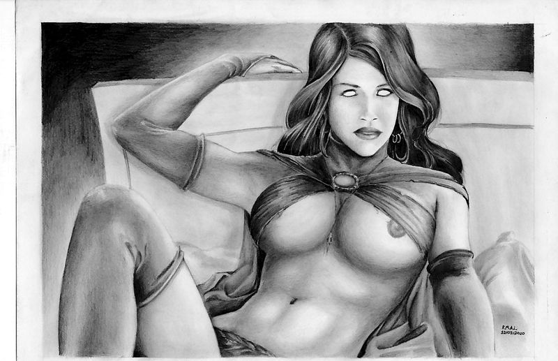 1girls 2010 black_and_white female female_only goblin_queen_(x-men) human human_only light-skinned_female light_skin madelyne_pryor marvel r.m.a.l. white_eyes x-men