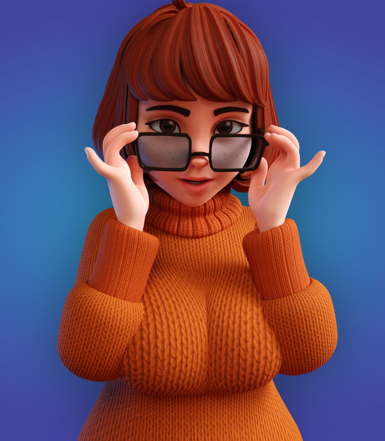 1girls, 3d, 3d (artwork), big breasts, bottom heavy, breasts, brown hair, busty, caucasian, caucasian female, curvaceous, curvy, curvy figure, digital media (artwork), eyebrows, eyelashes, eyes, female, female focus, hair, hanna-barbera, hips, hourglass figure, huge breasts, human, legs, light skin, light-skinned female, lips, nerd, nerdy female, scooby-doo, short hair, smitty34, thick, thick legs, thick thighs, thighs, top heavy, upper body, velma dinkley, voluptuous, waist, wide hips
