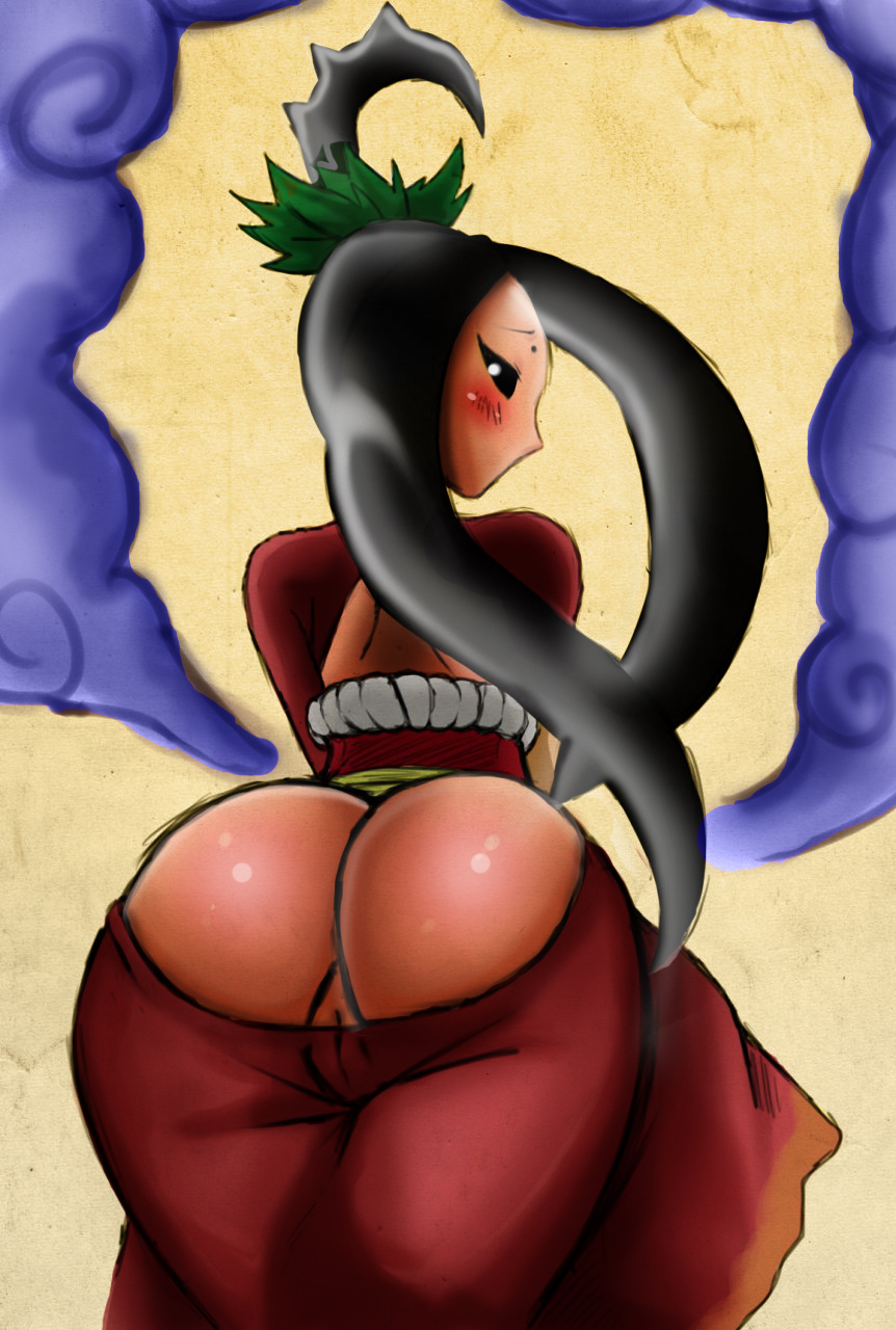 apple_butt ass ass_in_dress black_hair blush bubble_butt butt_crack capcom dress fat_mons kimono long_hair looking_back okami pants pants_down pussy sakuya_(okami) sssonic2 tagme thick_thighs wide_hips