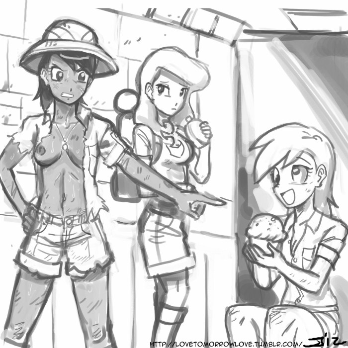 daring_do derpy_hooves fleur_de_lis_(mlp) friendship_is_magic humanized john_joseco my_little_pony straight_hair