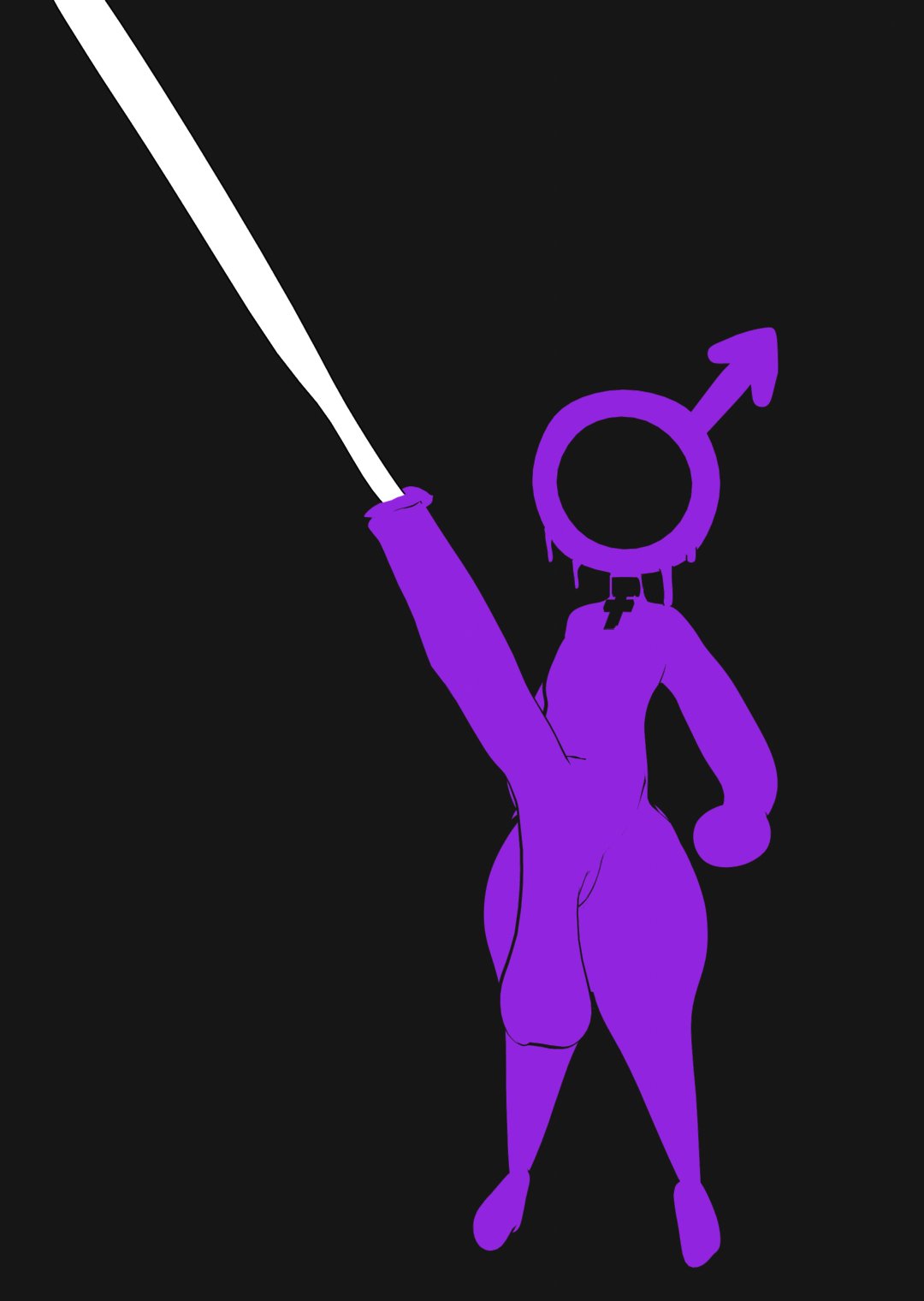1boy, 3d, 3d (artwork), 3d model, 3d render, 7ths1n, balls, cock, cum, cumming, dick, ejaculate, ejaculating, ejaculation, gender symbol character, horse penis, horsecock, just coffee, low hanging balls, male, male symbol, model, original character, penis, purple body, purple skin, render, rendered, restroom sign, restroom symbol, sweat, sweatdrop, sweating