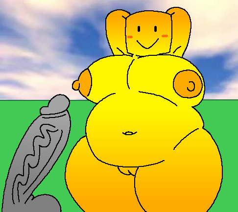 1boy1girl, anonymous male, balls, belly, belly button, blush, blush lines, blushing, boobs, breasts, chubby, chubby female, cock, dick, fat, ferman, hard cock, noob, penis, roblox, robloxian, smiling, smiling at partner, stretching, thick, thighs, tits, veiny, veiny penis, yellow body, yellow skin
