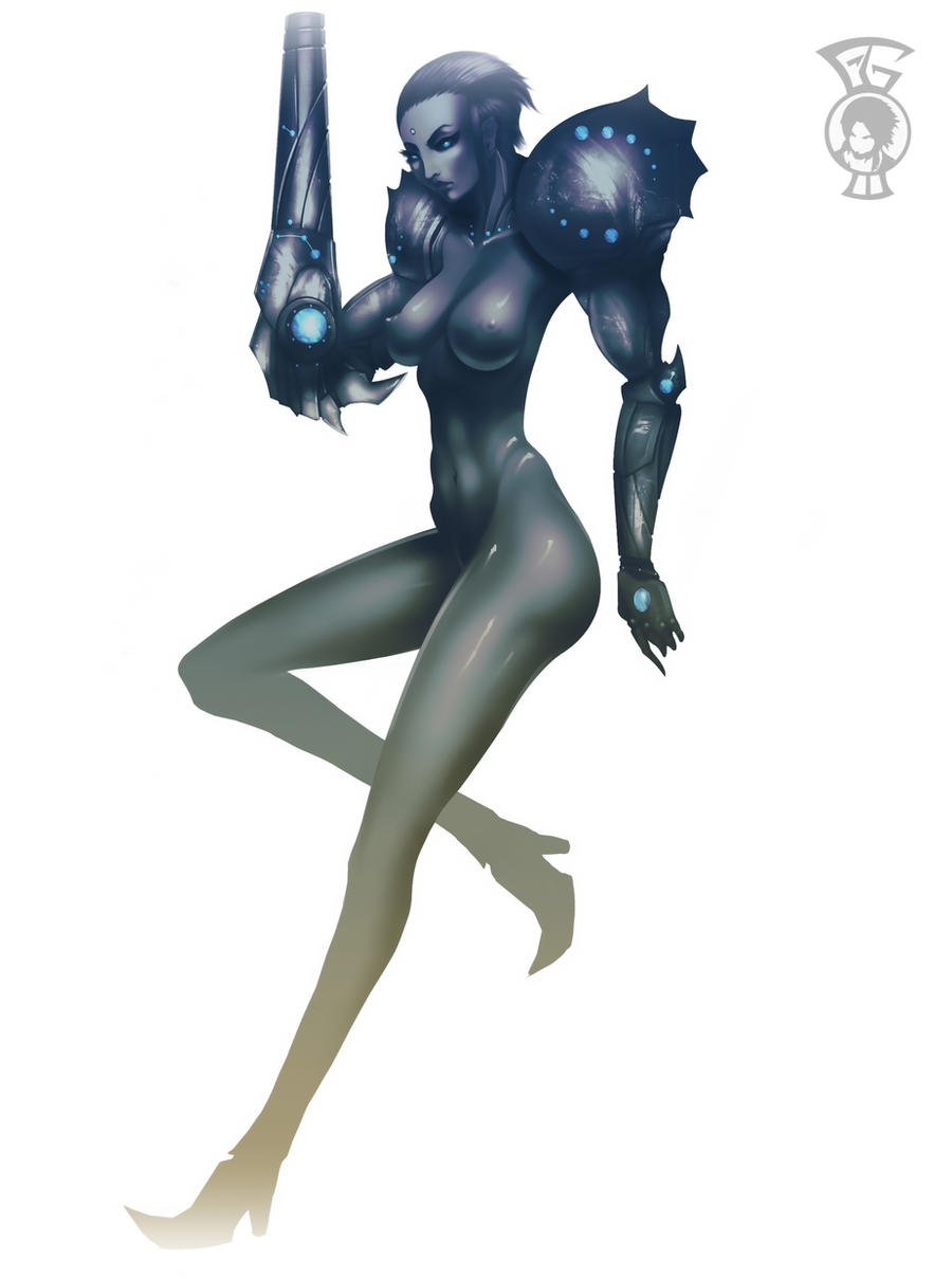 1girls 2014 breasts dark_samus female female_only metroid nintendo nipples wolfenborg