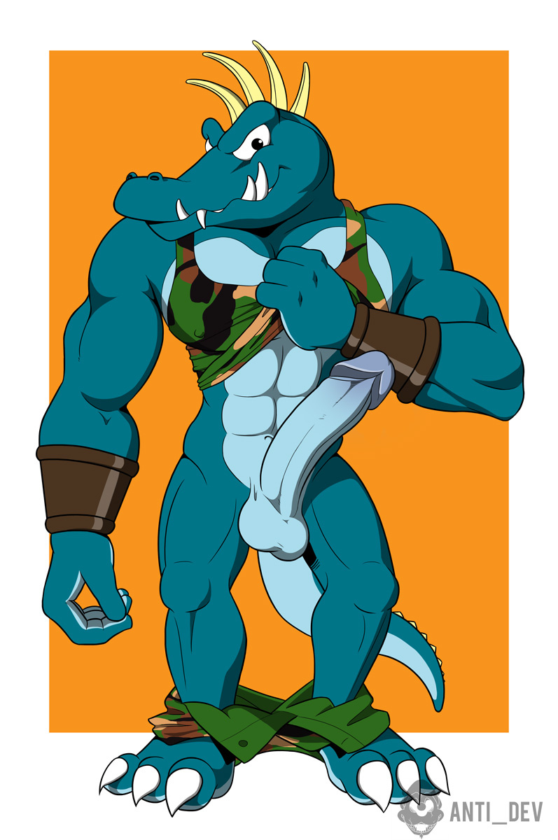 anti_dev color donkey_kong_(series) huge_cock kremling krusha male male_only nintendo penis solo