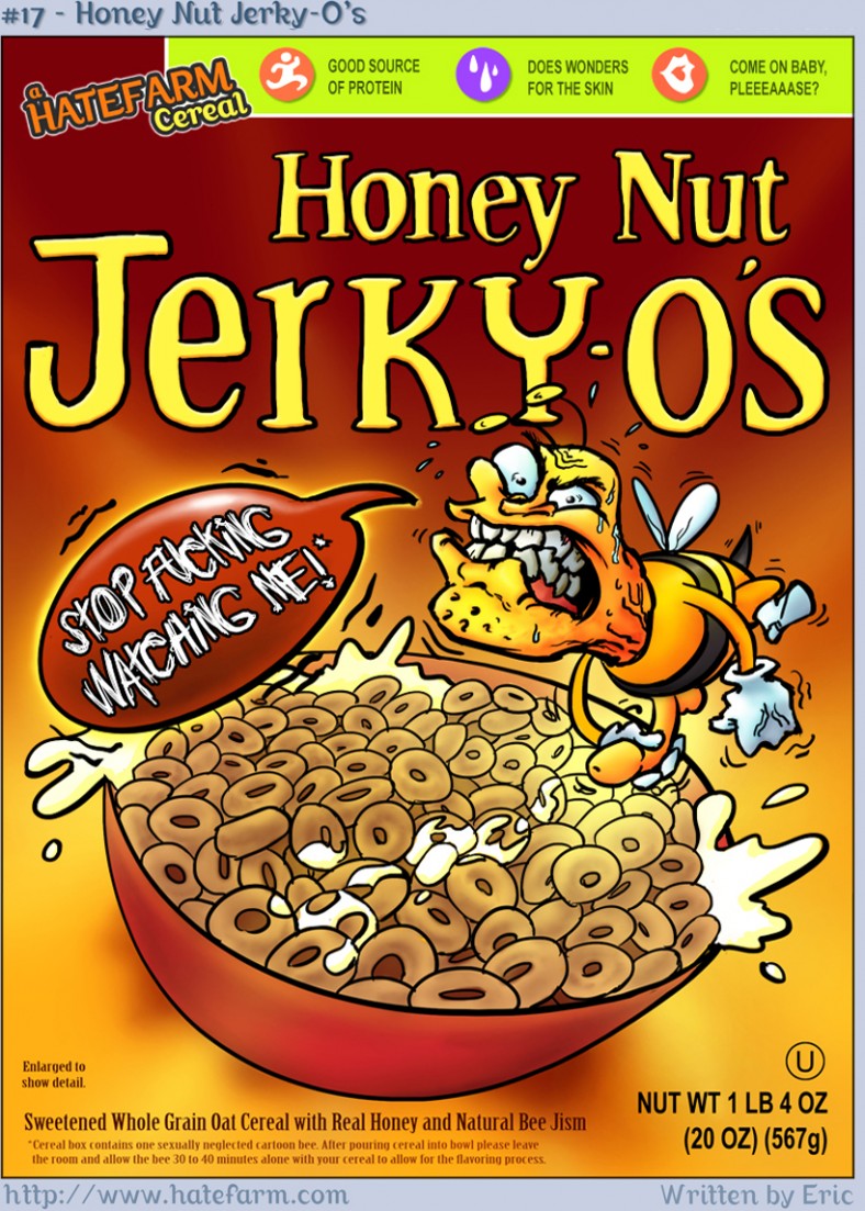 1boy anthro balls ballsack bee black_stripes cereal cereal_box cereal_mascot erection hate_farm honey_nut_cheerios humanoid_penis humor male male_only parody penis scrotum smooth_penis solo stinger testicles toony wings yellow_skin