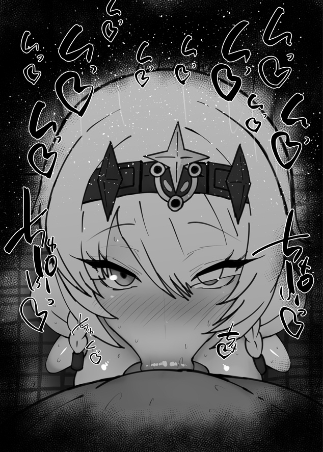 :>=, 1boy, 1girls, anby demara, bare shoulders, black and white, blowjob, blush, braid, cute, dark skin, dark-skinned male, deepthroat, deepthroat mark, detailed background, drooling, eye contact, eyelashes, fellatio, female, fringe, grey hair, hair over one eye, hands-free, head tilt, heart, hoyoverse, human, indoor, inside, interracial, kurotama, light-skinned female, long hair, looking at viewer, male, male pov, mihoyo, monochrome, oral, orange eyes, pale-skinned female, penis, pov, room, saliva, saliva trail, shiny, shiny skin, short hair, sketch, sloppy, sloppy blowjob, soldier 0 - anby, sound effects, squatting, sweat, text, tiara, tied hair, vein, veins, veiny, veiny penis, zenless zone zero