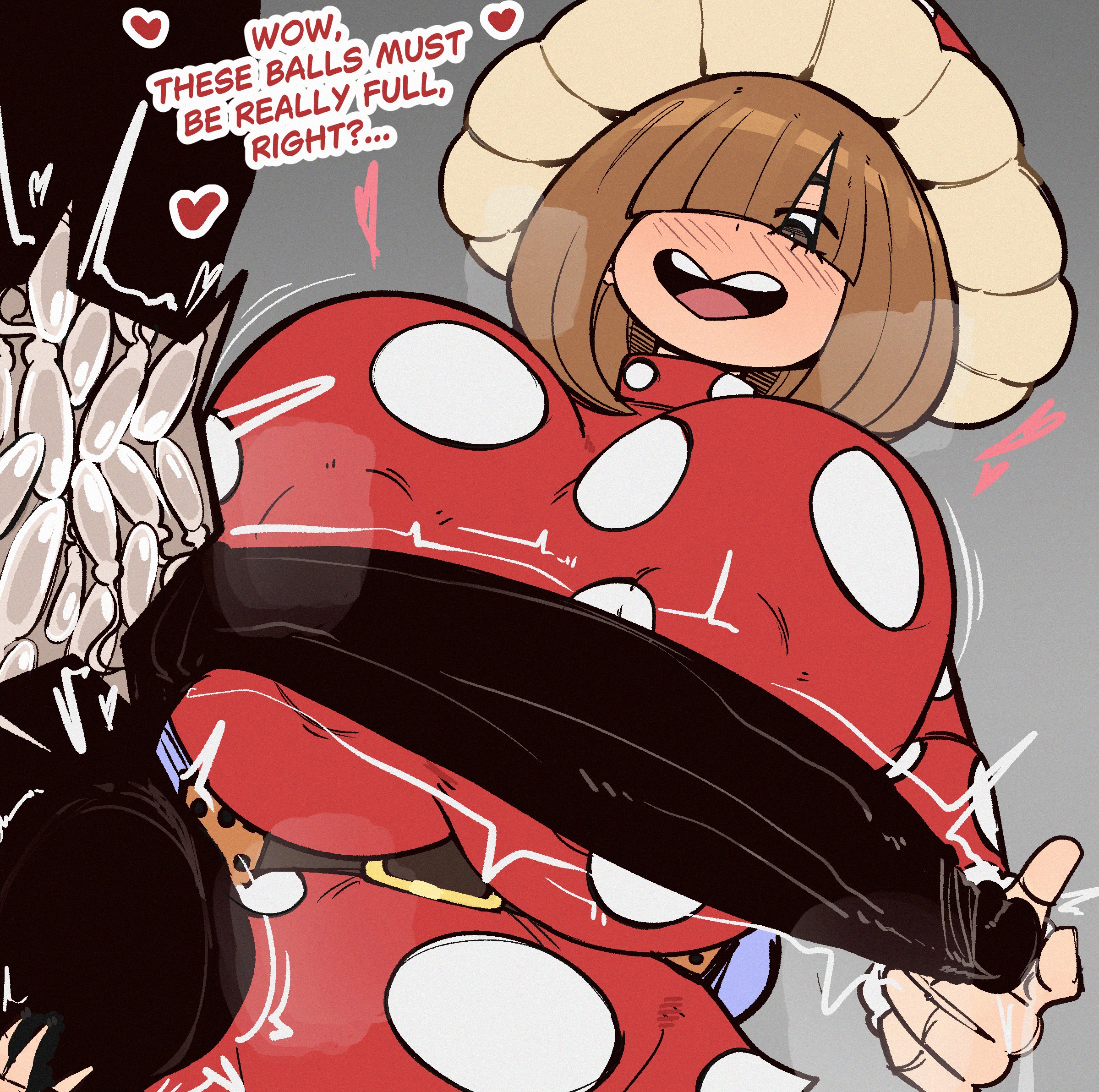1boy, 1girls, 2026, 2d, 2d (artwork), bangs, big balls, big breasts, big cock, big penis, big testicles, black body, blunt bangs, blush, blush lines, blushing, blushing female, blushing profusely, boku no hero academia, brown eyes, brown hair, clothed, clothed female, clothed female nude male, clothing, dialogue, english, english dialogue, english text, erect penis, erection, female, hero outfit (mha), hetero, hi res, highres, hime cut, hourglass figure, huge balls, huge breasts, huge cock, huge penis, huge testicles, imminent sex, josebonn, komori kinoko, kuroiro shihai, large balls, large cock, large penis, large testicles, light skin, light-skinned female, long penis, looking at penis, male, male/female, microskirt, miniskirt, mushroom, mushroom girl, my hero academia, naked, naked male, nipple bulge, nipples, nipples visible through clothing, nude, nude male, nude male clothed female, nudity, penis awe, scrotum, short hair, short skirt, shortstack, slim, slim waist, sperm, sperm cell, straight, straight hair, teenager, text, throbbing, throbbing balls, throbbing penis, voluptuous, voluptuous female, x-ray