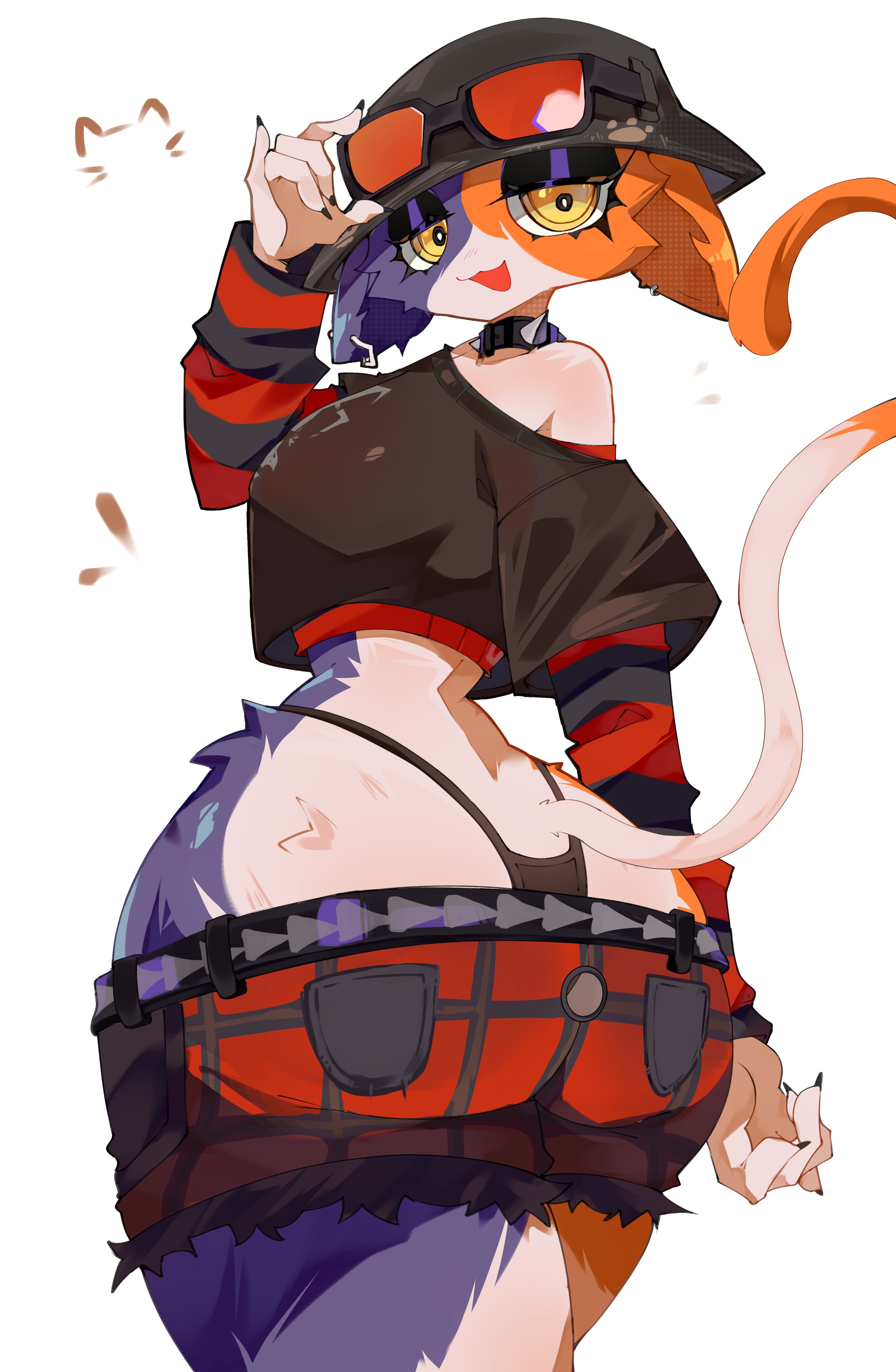 big ass, big breasts, clothed, fortnite, hoshoidk, hourglass figure, huge ass, looking at viewer, looking back, meow skulls (fortnite), metalhead meow skulls, tagme, white background