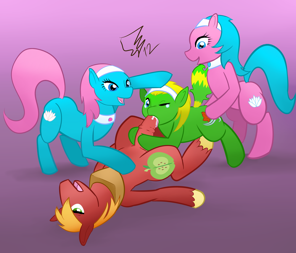 aloe_(mlp) big_macintosh_(mlp) earth_pony equine female friendship_is_magic fur horse lotus_blossom male my_little_pony pony sasaki smooth_skin straight