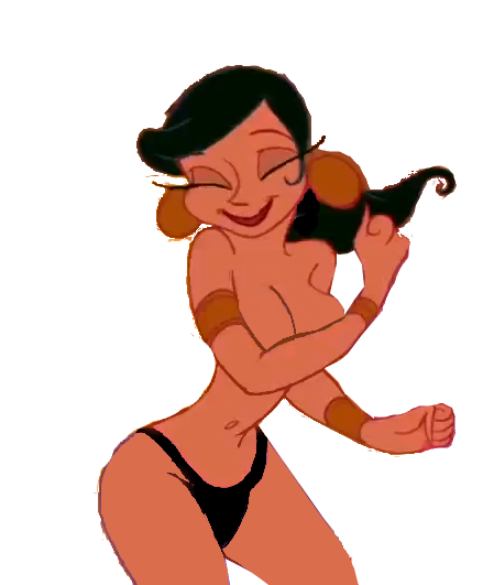 aladdin breasts closed_eyes dancing dark_hair disney hair_ribbon harem_girls_(aladdin) nude photoshop smile thong