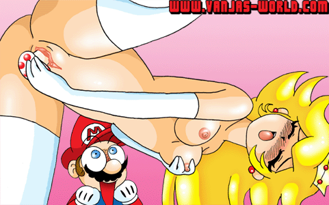 animated blonde_hair blue_eyes blush breasts crown female gloves human insertion lowres mario mario_(series) medium_breasts mushroom nintendo princess_peach pussy straight_hair super_mario_bros. thighhighs uncensored vaginal_penetration vanja