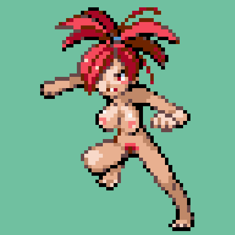 00s 1girls breasts dodododo female female_only flannery_(pokemon) flannery_(pokemon_rse) green_background gym_leader human human_only light-skinned_female light_skin long_hair nintendo nude pixel_art pokemon pokemon_rse ponytail red_hair solo source_request sprite tied_hair