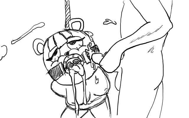 animal_crossing artist_request balls bondage breasts cum cum_in_mouth cum_on_face gag gagged mint_(animal_crossing) monochrome nintendo nipples penis rough_sketch source_request squirrel suspension testicles tied_up tongue tongue_out year_request