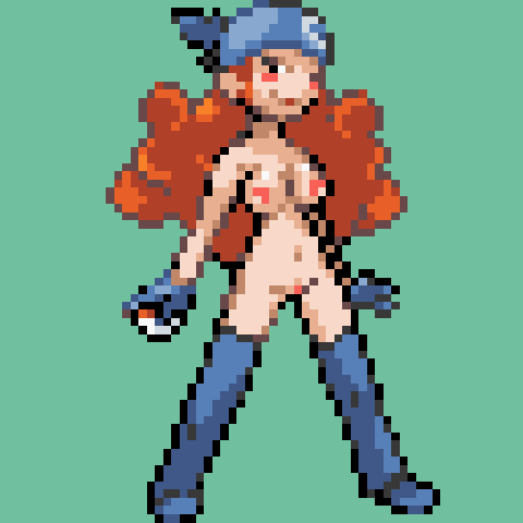 00s 1girls bandana blue_bandana breasts dodododo female female_only game_freak ginger green_background human human_only light-skinned_female light_skin long_hair nintendo orange_hair pink_hair pixel_art pokémon pokemon pokemon_rse shelly_(pokemon) shelly_(pokemon_rse) silvina_(pokémon) solo source_request sprite team_aqua