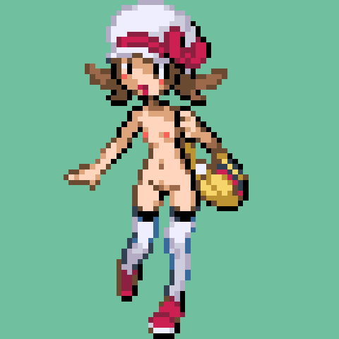 dodododo female game_freak green_background lyra_(pokemon) nintendo pixel_art pokemon pokemon_hgss source_request sprite