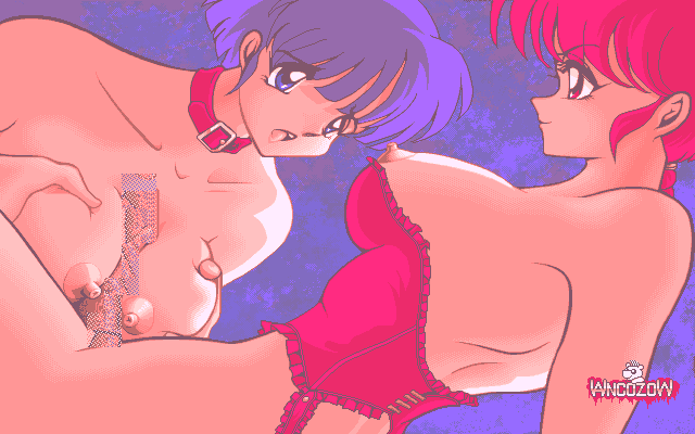 90s akane_tendo censored female futa_on_female futanari human intersex paizuri ranma-chan ranma_1/2 ranma_saotome wancozow