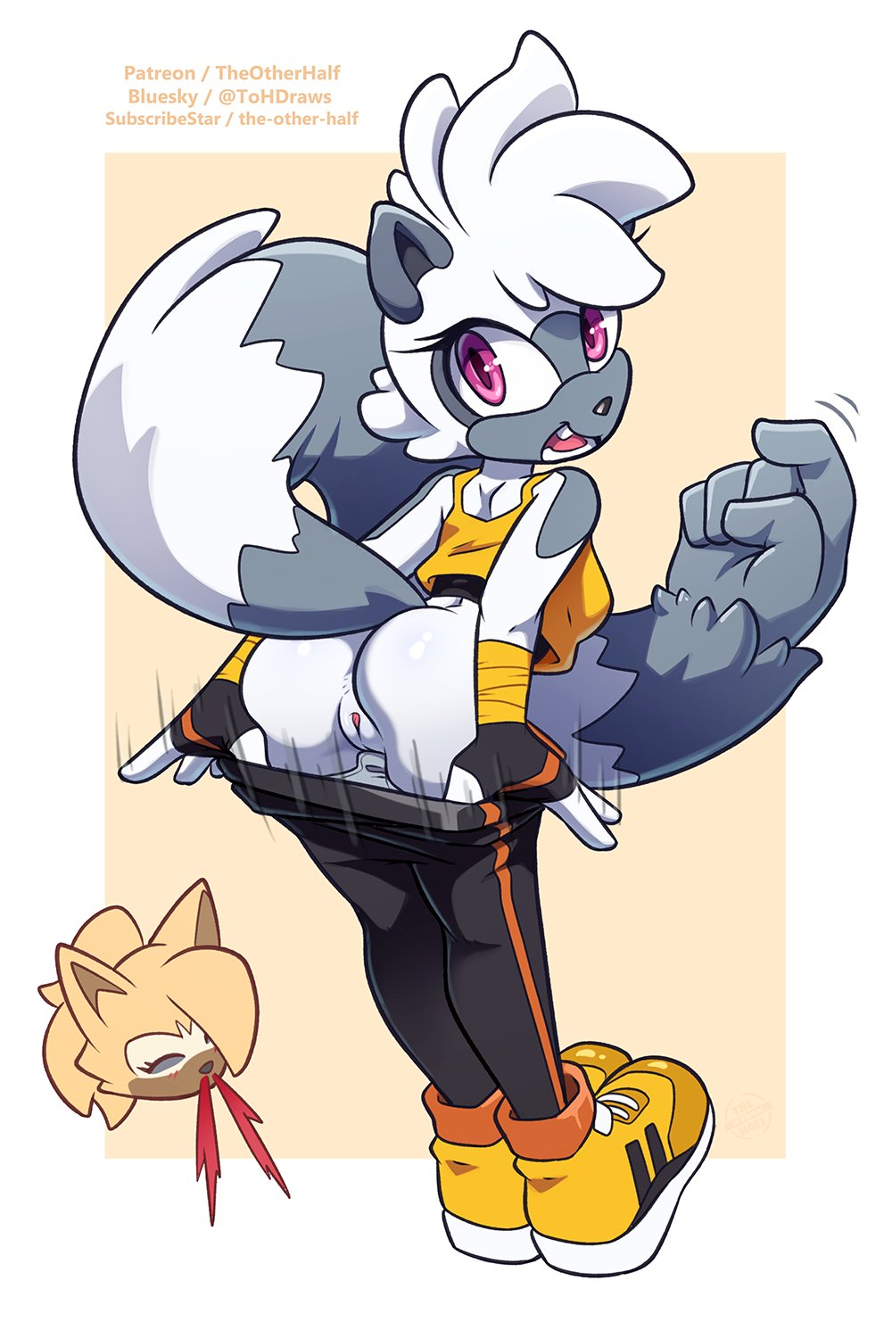 2girls, anthro, anthro female, anthro only, anthrofied, ass, female, female only, flashing, flashing pussy, fur, furry, furry female, furry only, idw publishing, pussy, sega, sonic (series), sonic the hedgehog (comics), sonic the hedgehog (idw), sonic the hedgehog (series), tangle the lemur, the other half, undressing, whisper the wolf, yuri