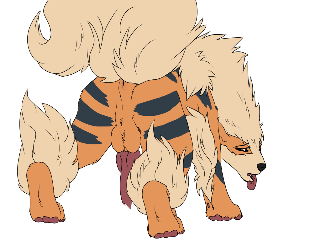 alpha_channel arcanine ass box-of-chalk canine cum feline feral fur male male_only orange paws pokemon pokemon_(species) presenting tiger tongue tongue_out