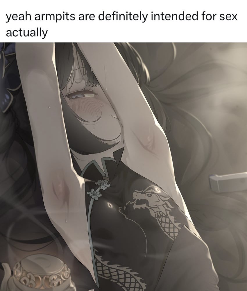 1girls, armpit fetish, armpits, arms up, bed, black dress, black hair, blue archive, blush, blushing, brat, bratty submissive, caption, chinese clothes, cute, female, female only, flat chest, grey eyes, highres, kisaki (blue archive), long hair, lying, lying on bed, meme, meme caption, netural, pale skin, petite, petite body, petite female, petite girl, sex, skinny, slim female, small breasts, smaller female, solo, solo female, solo focus, submissive, submissive female, text, third-party edit, tiny breasts, upper body, young, younger female