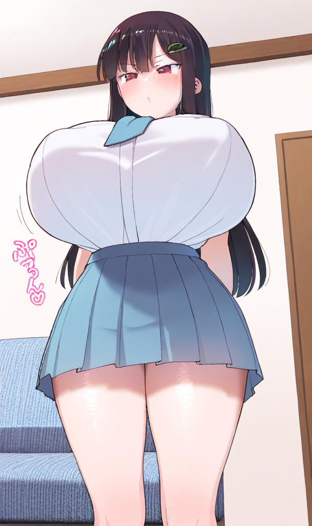 ai_generated braless female huge_breasts nozomi_(akitokage01) tsundere