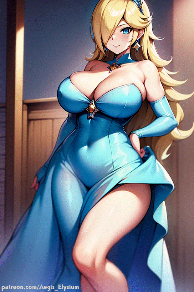 1girls aegis_elysium ai_art ai_generated blonde_hair blue_dress blue_eyes blush blushing_at_viewer breasts cleavage crown dress edited elbow_gloves female_focus gem gloves hair_ornament headpiece highres huge_breasts jewelry large_breasts long_hair looking_at_viewer mario_(series) navel nintendo party party_dress patreon patreon_username princess princess_rosalina rosalina smile solo solo_focus standing super_mario_bros. super_mario_galaxy thick thick_breasts tiara tree very_long_hair