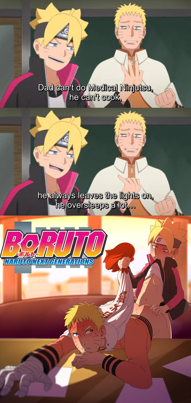 2boys 2koma 3rd_party_edit abs age_difference anal anal_sex ass ass_grab bandage bandaged_arm bent_over bent_over_table blue_eyes blush boruto:_naruto_next_generations bubble_butt clothing doggy_style edit enookie father_and_son forehead_protector fully_clothed funny hand_on_ass headband incest indoors inside jacket male male_only male_penetrating naruto naruto_(series) no_panties older_male older_man_and_younger_boy pants_down pecs penetration red_face sex shirt_in_mouth shirt_lift shirt_pull size_difference sweatdrop uzumaki_boruto uzumaki_naruto whisker_markings whiskers yaoi yellow_hair younger_male