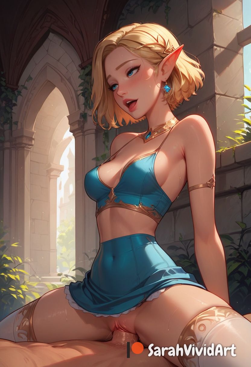 1boy 1girls abs ahe_gao ahe_gao ai_generated arms_behind_back blonde_hair blonde_hair blush blushed clothed clothed_sex cowgirl cowgirl_position elf elf_ears elf_female elf_girl female female female_focus fucked_silly indoors inside open_mouth open_mouth original original_character petite petite_body petite_female princess riding riding_penis rolling_eyes royalty sarahvividart seductive sex shiny_skin short_hair small_breasts thighhighs