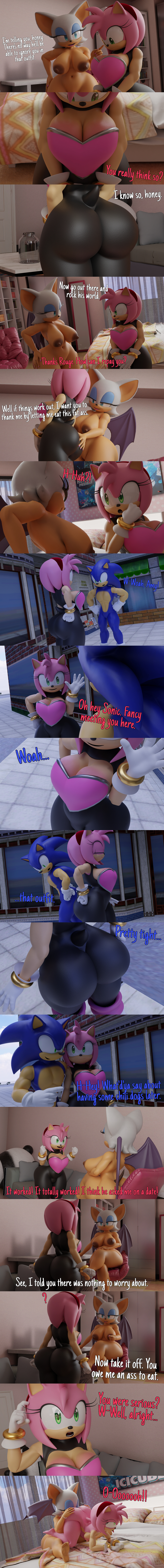 amy_rose amy_the_bat anthro anthro_female anthro_only ass_grab bodysuit curvy_female furry furry_female furry_only guakghad horny looking_ass looking_at_breasts mobian_(species) naked_female neckline rouge_the_bat rouge_the_bat_(cosplay) seductive sonic_(series) sonic_the_hedgehog sonic_the_hedgehog_(series) spandex_suit yuri