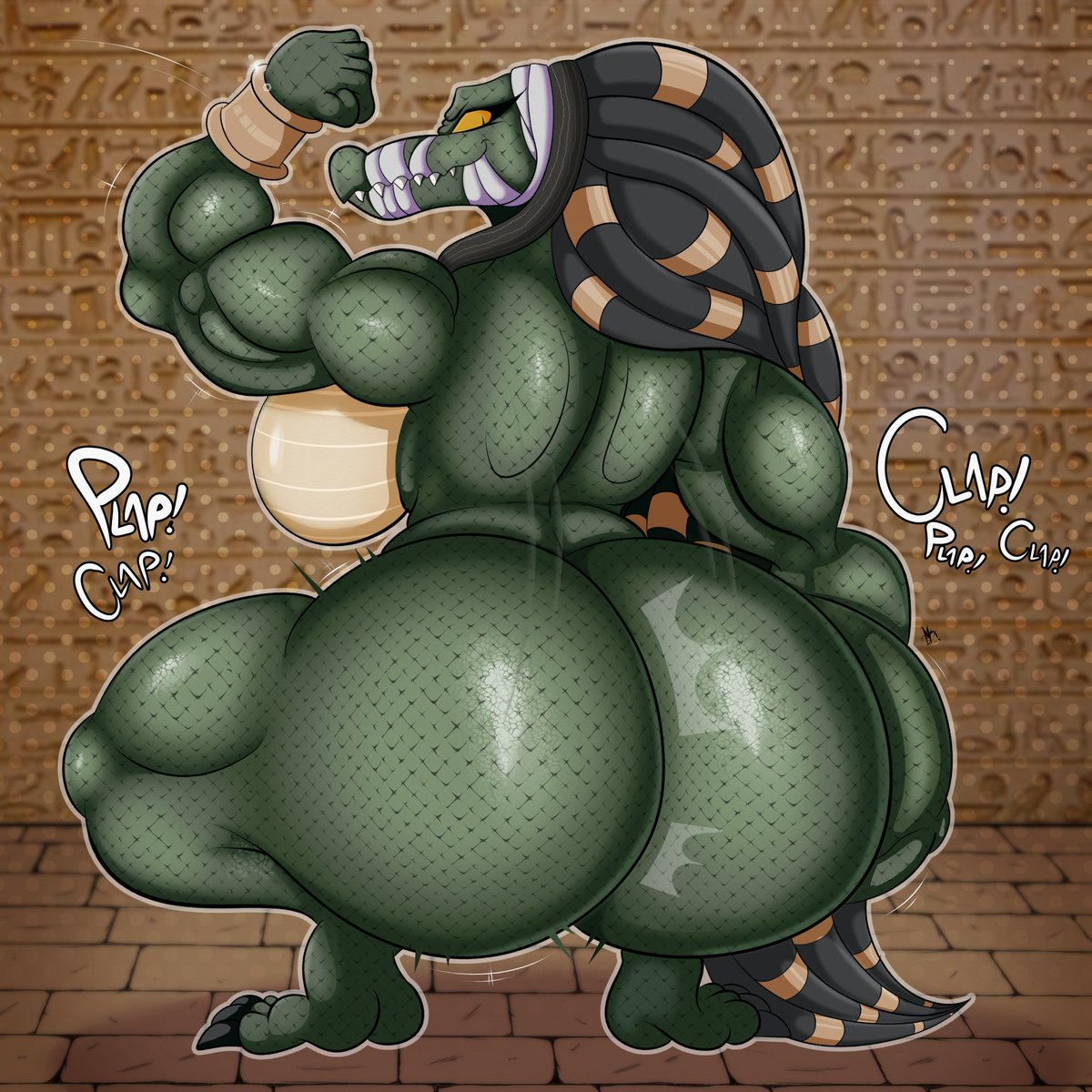 1girls ammit anthro ass ass_clapping biceps big_ass big_breasts black_hair breasts bubble_butt clapping_cheeks crocodilian crouching dat_ass egyptian_mythology fat_ass female female_only goddess huge_ass large_ass massive_ass mrxrickyx muscular muscular_female nude nude_female reptile solo squatting thick_ass thick_thighs thunder_thighs twerking wide_hips