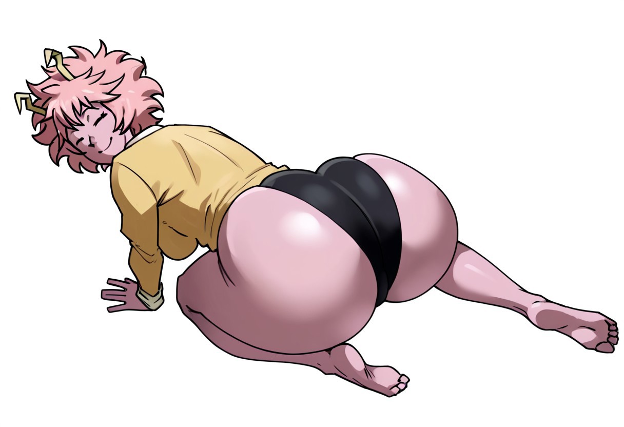 ai generated, all fours, asfromass, ass, big ass, female, from above, mina ashido, my hero academia, tagme, wide hips