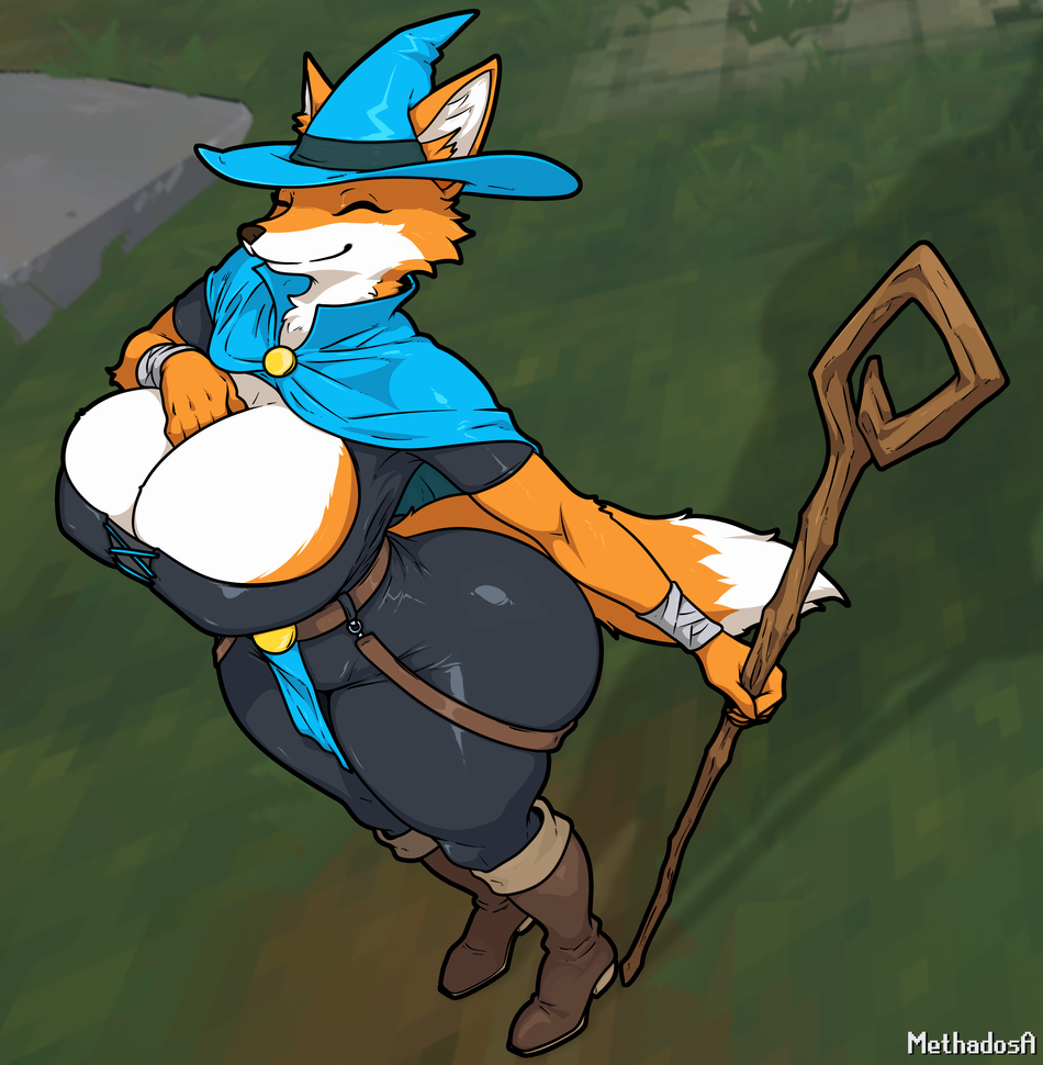 big ass, big breasts, breasts, female, fox (megabonk), furry, furry only, huge ass, huge breasts, megabonk, methados, rule 63, solo, tagme