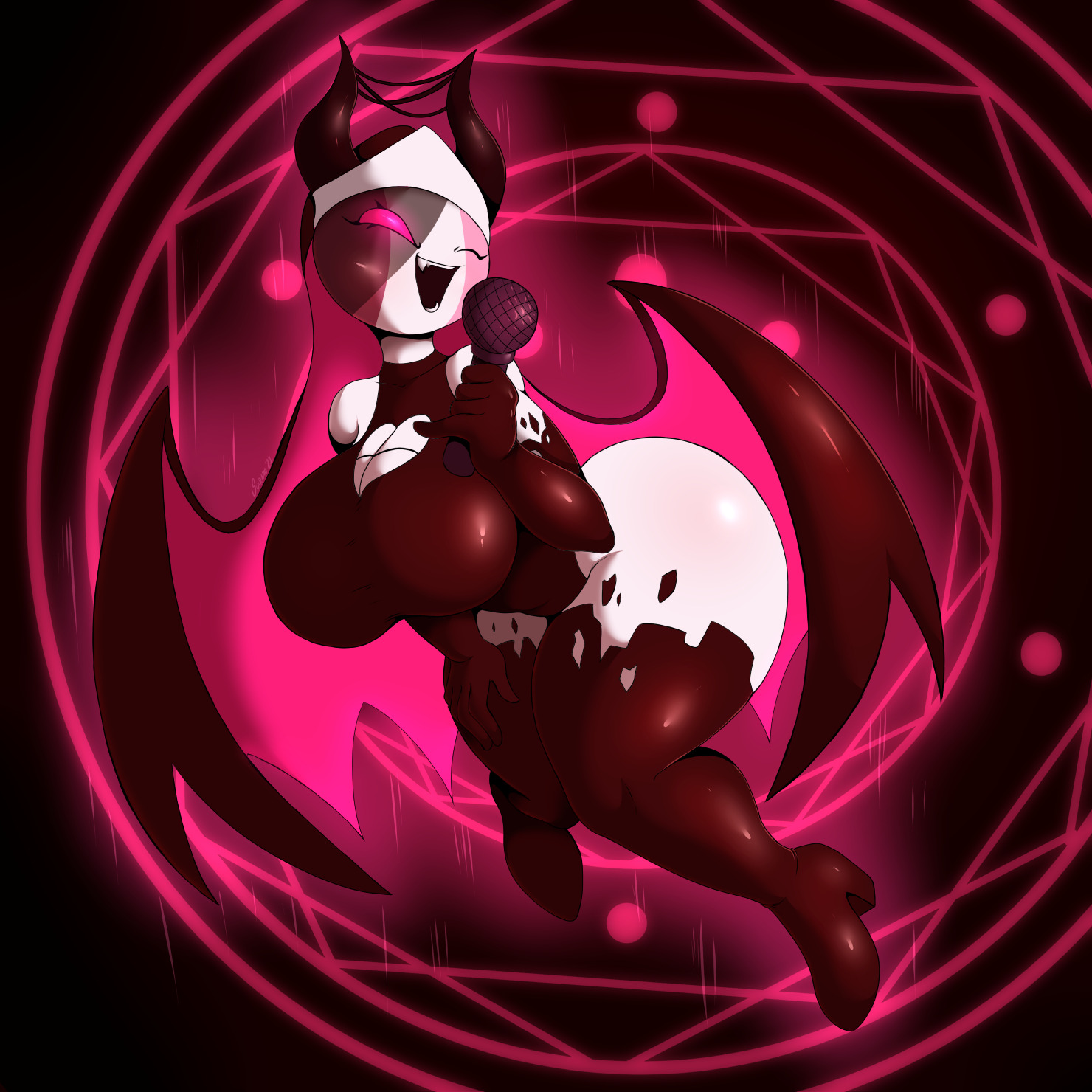 demon, female, friday night funkin, mid fight masses, sarvente (dokki.doodlez), suirano, thicc, thick hips, thick thighs