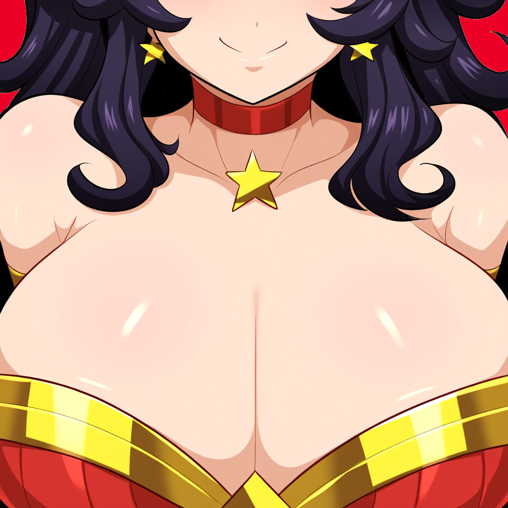 1girls ai_generated alternate_breast_size amazon amazonian big_breasts breast_focus breasts chest close-up dc dc_comics female huge_breasts large_breasts novelai paulinebabe smile solo superheroine wonder_woman wonder_woman_(series)