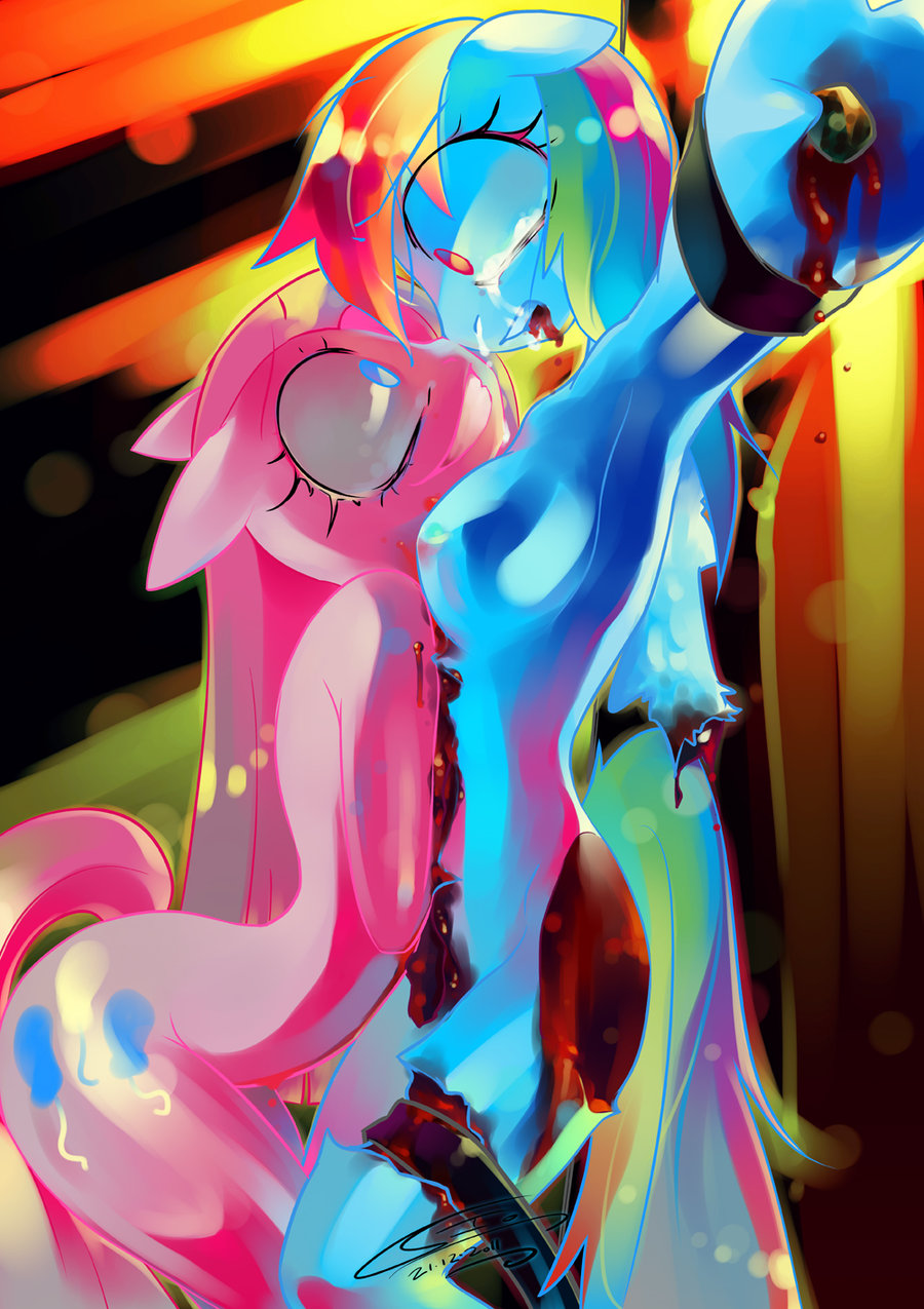 breasts crying female friendship_is_magic gore insane iopichio my_little_pony pinkamena_(mlp) pinkie_pie_(mlp) rainbow_dash_(mlp) rape_face smooth_skin