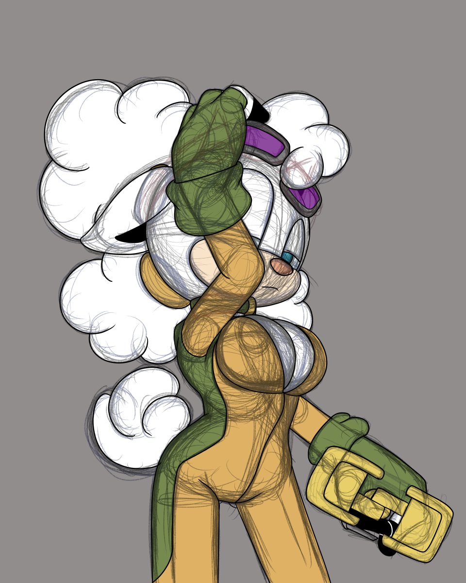 bodysuit cleavage female goggles goggles_on_head knightnight54 lanolin_the_sheep on_model sega sonic_(series)