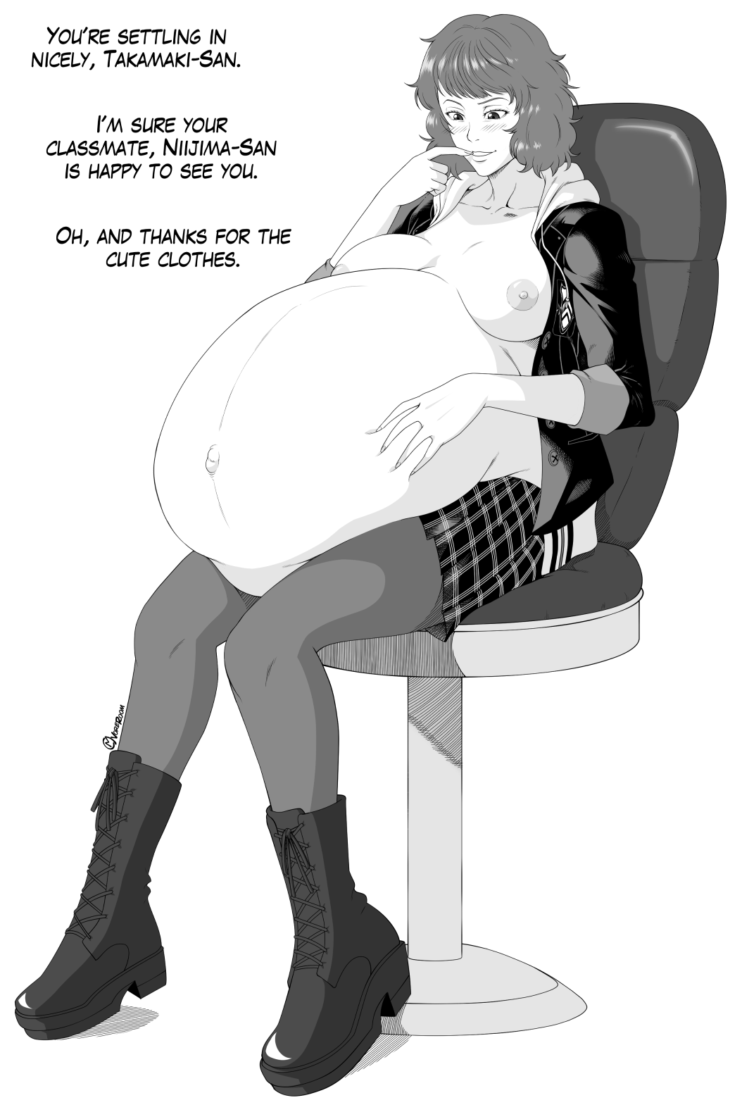 1girls absorption absorption_vore ann_takamaki bed belly belly_bulge big_belly big_belly_bulge big_breasts breast_expansion breasts burp burping clothes_theft clothes_thief clothing cmvoreroom commission exposed_breasts fat fat_female female female_pred hand_on_belly laying_down laying_on_back laying_on_bed light-skinned_female light_skin megami_tensei milf milf_pred monochrome oral_vore persona persona_5 persona_5_royal post_digestion post_vore sadayo_kawakami skirt soft_vore stockings student student_prey talking_to_prey teacher teacher_and_student teacher_pred thick_thighs thighs unbuttoned unbuttoned_shirt vore vore_belly